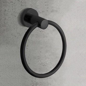 Towel Ring Modern Round Matte Black Towel Ring Nameeks NCB100